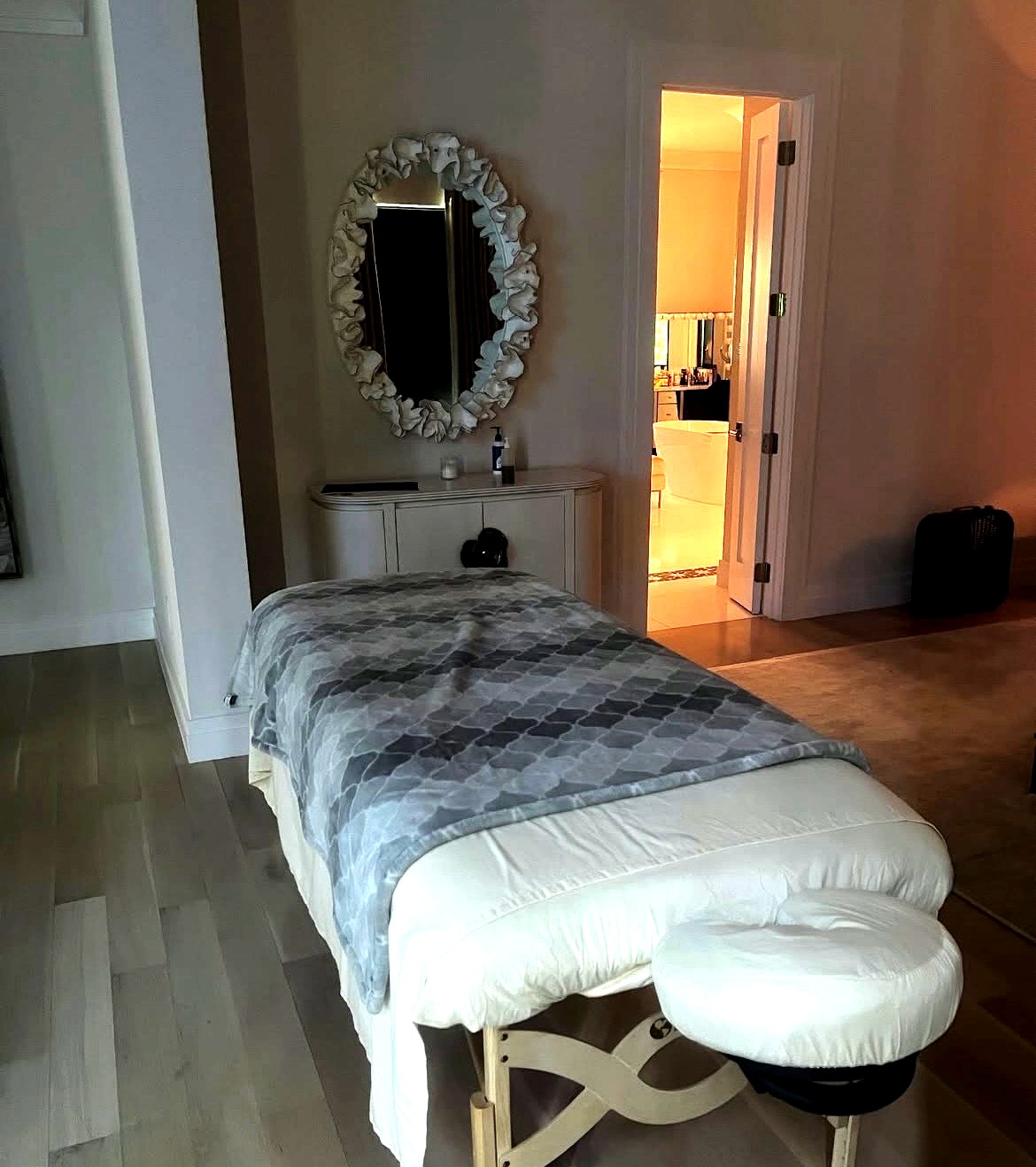 Massage table setup at Y.S Health and Wellness